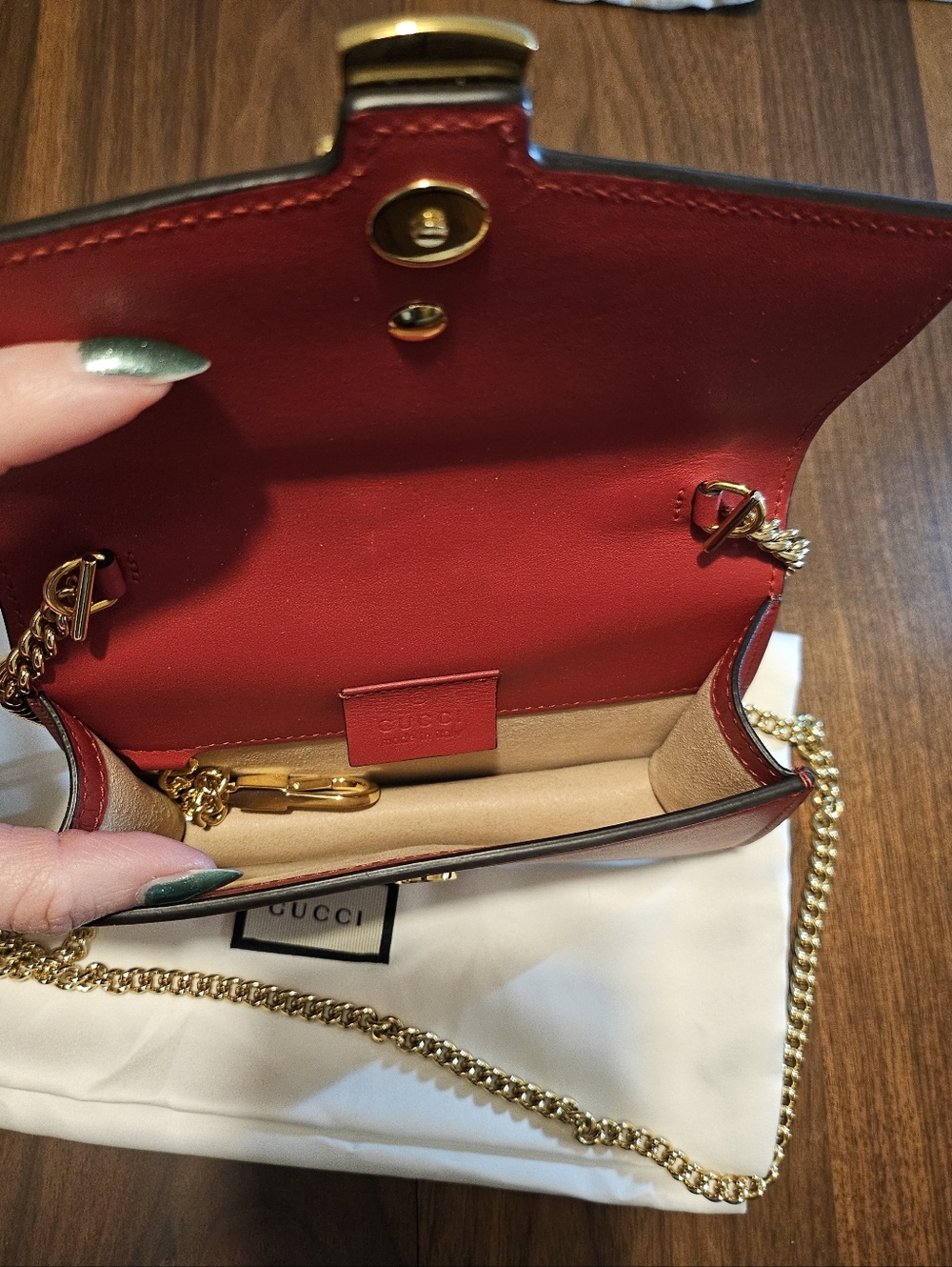GUCCI Super Mini Sylvie Clutch/Crossbody - Red - Picture 4 of 14